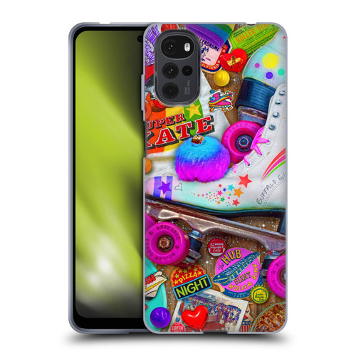 Aimee Stewart Colourful Sweets Skate Night Soft Gel Case for Motorola Moto G22