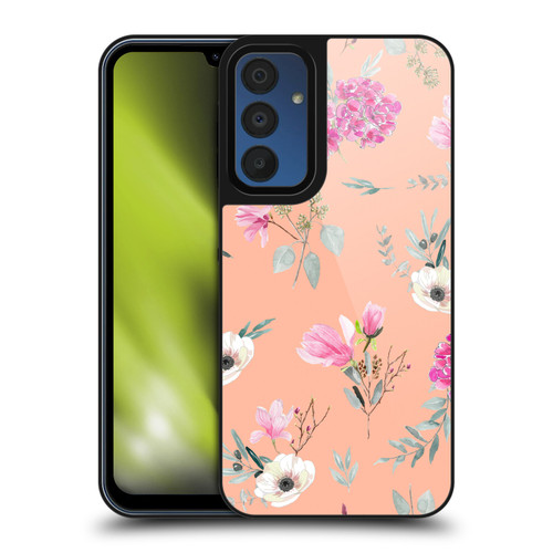 Anis Illustration Flower Pattern 2 Peach Gel Armour Case For Samsung Galaxy A15