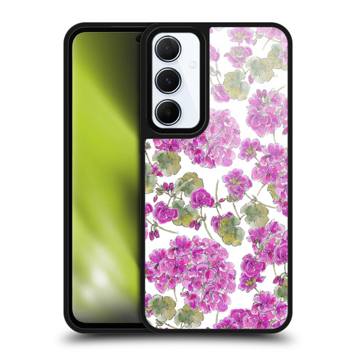 Anis Illustration Flower Pattern 2 Purple Gel Armour Case For Samsung Galaxy A55 5G