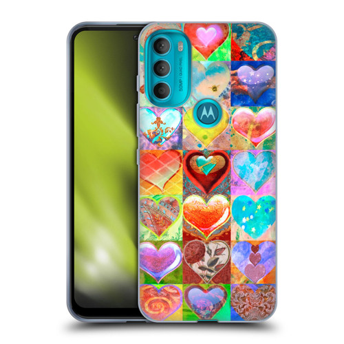 Aimee Stewart Colourful Sweets Hearts Grid Soft Gel Case for Motorola Moto G71 5G