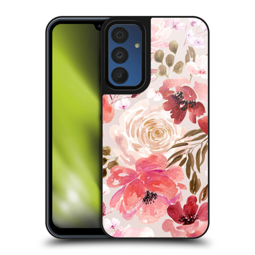 Anis Illustration Floral Pattern Light Red Gel Armour Case For Samsung Galaxy A15