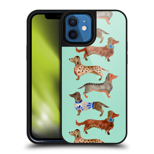 Cat Coquillette Animals Blue Dachshunds Gel Armour Case For Apple iPhone 12 / iPhone 12 Pro