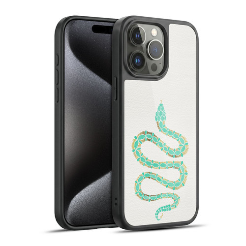 Cat Coquillette Animals Snake Mint Gel Armour Case For Apple iPhone 15 Pro Max