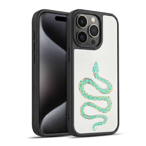 Cat Coquillette Animals Snake Mint Gel Armour Case For Apple iPhone 15 Pro