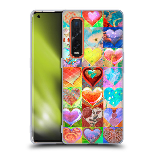 Aimee Stewart Colourful Sweets Hearts Grid Soft Gel Case for OPPO Find X2 Pro 5G