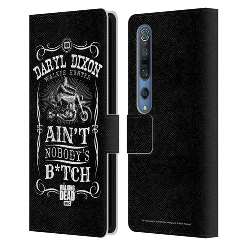 AMC The Walking Dead Daryl Dixon Biker Art Motorcycle Black White Leather Book Wallet Case Cover For Xiaomi Mi 10 5G / Mi 10 Pro 5G
