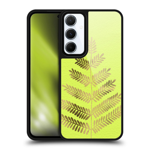 Cat Coquillette Nature Leaflets Yellow Gel Armour Case For Samsung Galaxy A55 5G