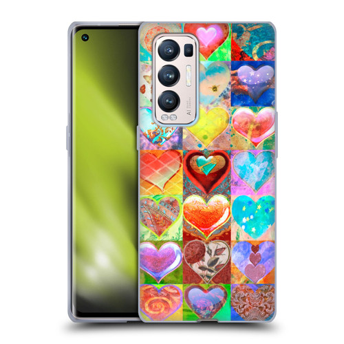 Aimee Stewart Colourful Sweets Hearts Grid Soft Gel Case for OPPO Find X3 Neo / Reno5 Pro+ 5G