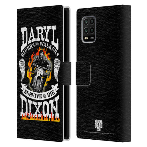 AMC The Walking Dead Daryl Dixon Biker Art Motorcycle Flames Leather Book Wallet Case Cover For Xiaomi Mi 10 Lite 5G