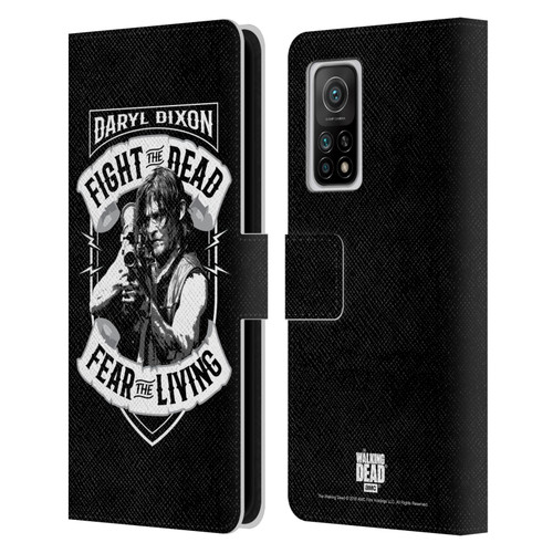 AMC The Walking Dead Daryl Dixon Biker Art RPG Black White Leather Book Wallet Case Cover For Xiaomi Mi 10T 5G