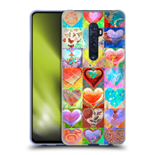 Aimee Stewart Colourful Sweets Hearts Grid Soft Gel Case for OPPO Reno 2