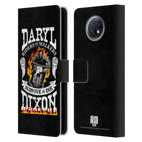 AMC The Walking Dead Daryl Dixon Biker Art Motorcycle Flames Leather Book Wallet Case Cover For Xiaomi Redmi Note 9T 5G