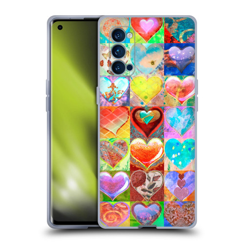 Aimee Stewart Colourful Sweets Hearts Grid Soft Gel Case for OPPO Reno 4 Pro 5G