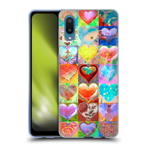Aimee Stewart Colourful Sweets Hearts Grid Soft Gel Case for Samsung Galaxy A02/M02 (2021)