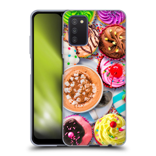 Aimee Stewart Colourful Sweets Cupcakes And Cocoa Soft Gel Case for Samsung Galaxy A03s (2021)