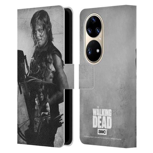 AMC The Walking Dead Double Exposure Daryl Leather Book Wallet Case Cover For Huawei P50 Pro