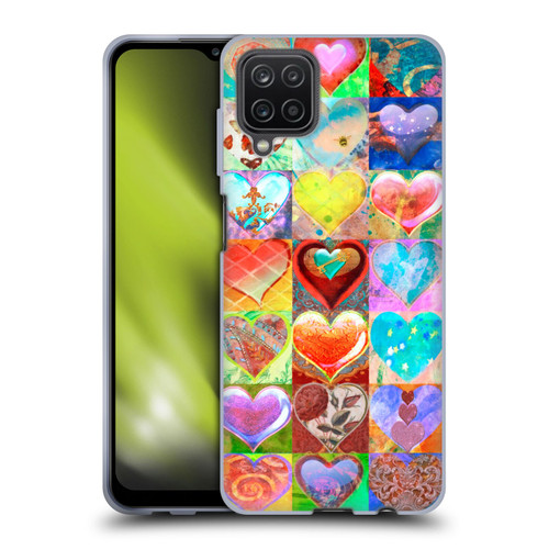 Aimee Stewart Colourful Sweets Hearts Grid Soft Gel Case for Samsung Galaxy A12 (2020)