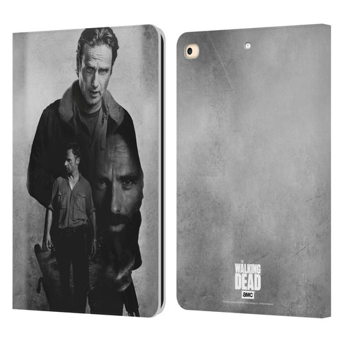 AMC The Walking Dead Double Exposure Rick Leather Book Wallet Case Cover For Apple iPad 9.7 2017 / iPad 9.7 2018