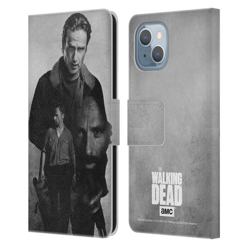 AMC The Walking Dead Double Exposure Rick Leather Book Wallet Case Cover For Apple iPhone 14