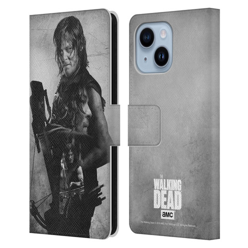 AMC The Walking Dead Double Exposure Daryl Leather Book Wallet Case Cover For Apple iPhone 14 Plus