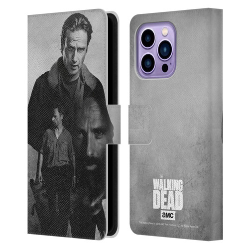AMC The Walking Dead Double Exposure Rick Leather Book Wallet Case Cover For Apple iPhone 14 Pro Max
