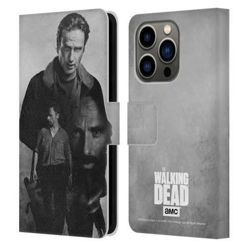 AMC The Walking Dead Double Exposure Rick Leather Book Wallet Case Cover For Apple iPhone 14 Pro
