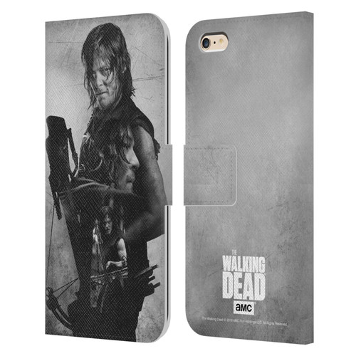AMC The Walking Dead Double Exposure Daryl Leather Book Wallet Case Cover For Apple iPhone 6 Plus / iPhone 6s Plus