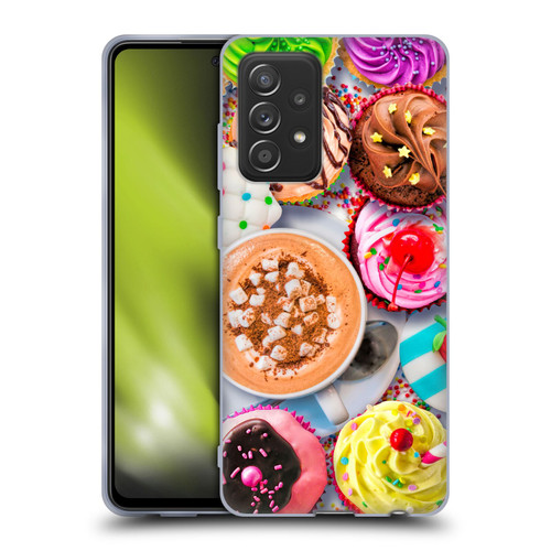Aimee Stewart Colourful Sweets Cupcakes And Cocoa Soft Gel Case for Samsung Galaxy A52 / A52s / 5G (2021)