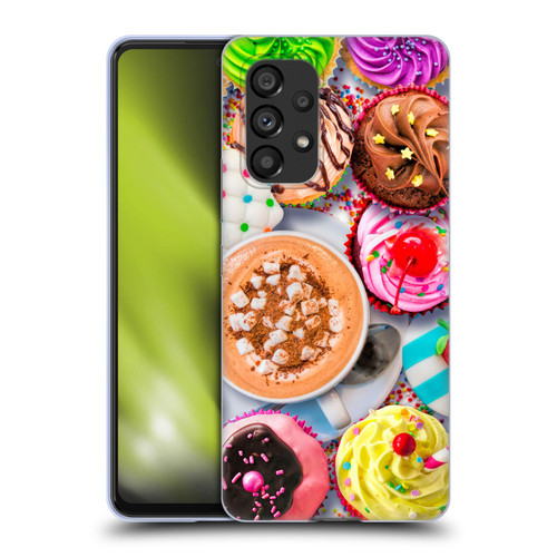 Aimee Stewart Colourful Sweets Cupcakes And Cocoa Soft Gel Case for Samsung Galaxy A53 5G (2022)