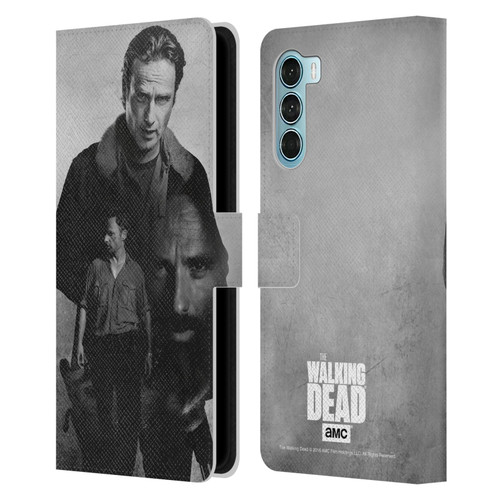 AMC The Walking Dead Double Exposure Rick Leather Book Wallet Case Cover For Motorola Edge S30 / Moto G200 5G