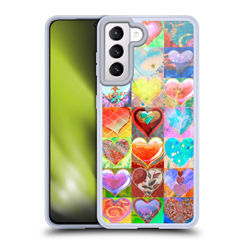 Aimee Stewart Colourful Sweets Hearts Grid Soft Gel Case for Samsung Galaxy S21 5G