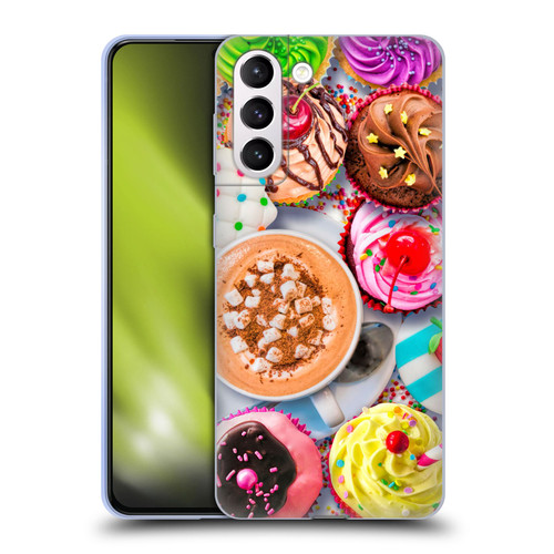 Aimee Stewart Colourful Sweets Cupcakes And Cocoa Soft Gel Case for Samsung Galaxy S21+ 5G