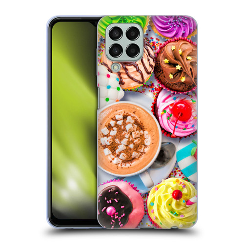 Aimee Stewart Colourful Sweets Cupcakes And Cocoa Soft Gel Case for Samsung Galaxy M33 (2022)