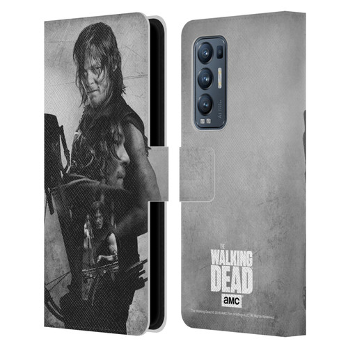 AMC The Walking Dead Double Exposure Daryl Leather Book Wallet Case Cover For OPPO Find X3 Neo / Reno5 Pro+ 5G