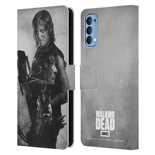 AMC The Walking Dead Double Exposure Daryl Leather Book Wallet Case Cover For OPPO Reno 4 5G