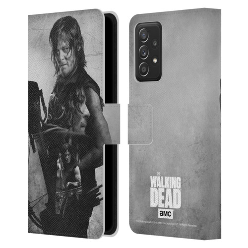 AMC The Walking Dead Double Exposure Daryl Leather Book Wallet Case Cover For Samsung Galaxy A52 / A52s / 5G (2021)