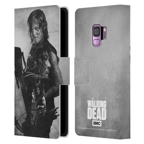 AMC The Walking Dead Double Exposure Daryl Leather Book Wallet Case Cover For Samsung Galaxy S9