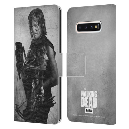 AMC The Walking Dead Double Exposure Daryl Leather Book Wallet Case Cover For Samsung Galaxy S10