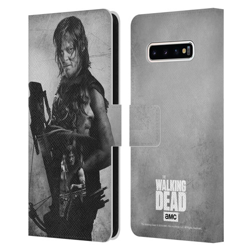 AMC The Walking Dead Double Exposure Daryl Leather Book Wallet Case Cover For Samsung Galaxy S10+ / S10 Plus