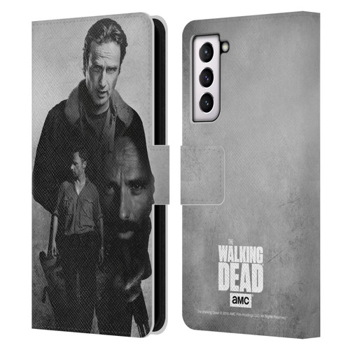 AMC The Walking Dead Double Exposure Rick Leather Book Wallet Case Cover For Samsung Galaxy S21 5G