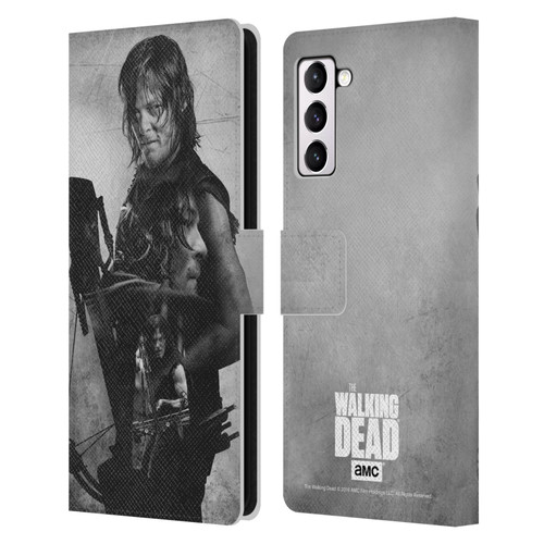 AMC The Walking Dead Double Exposure Daryl Leather Book Wallet Case Cover For Samsung Galaxy S21+ 5G