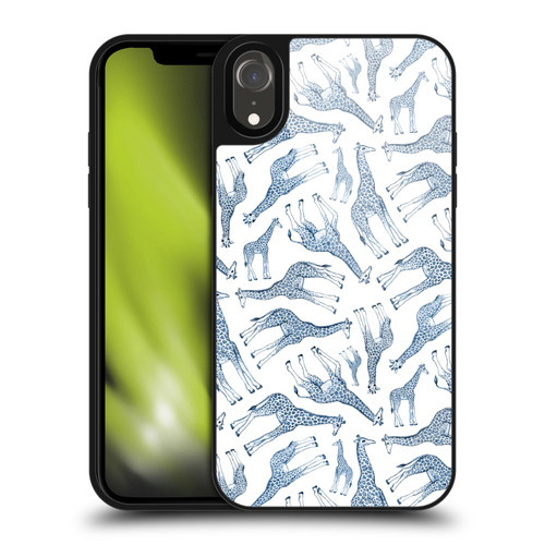 Micklyn Le Feuvre Wildlife Navy Giraffes On White Gel Armour Case For Apple iPhone XR