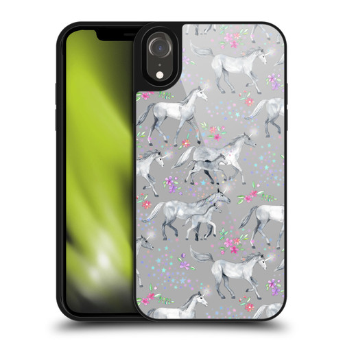 Micklyn Le Feuvre Wildlife Stars And Unicorns On Grey Gel Armour Case For Apple iPhone XR