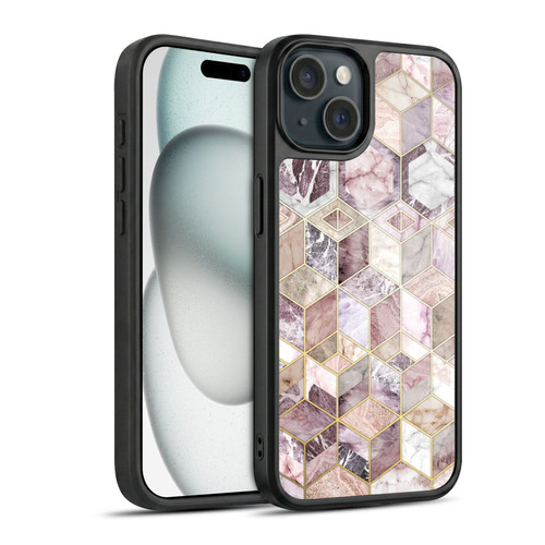 Micklyn Le Feuvre Marble Patterns Blush Quartz Honeycomb Gel Armour Case For Apple iPhone 15