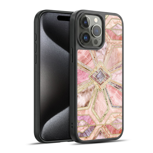 Micklyn Le Feuvre Marble Patterns Gilded Stone Tiles Gel Armour Case For Apple iPhone 15 Pro Max