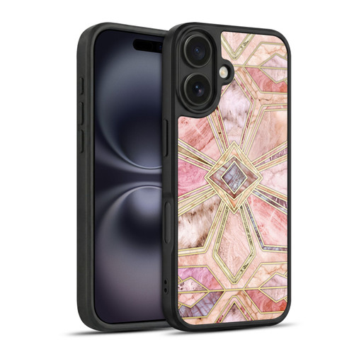 Micklyn Le Feuvre Marble Patterns Gilded Stone Tiles Gel Armour Case For Apple iPhone 16