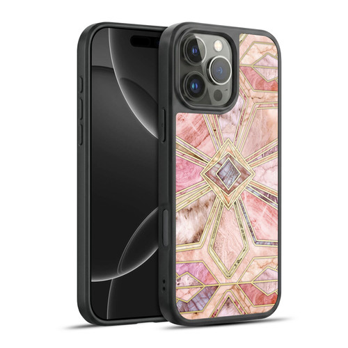 Micklyn Le Feuvre Marble Patterns Gilded Stone Tiles Gel Armour Case For Apple iPhone 16 Pro Max
