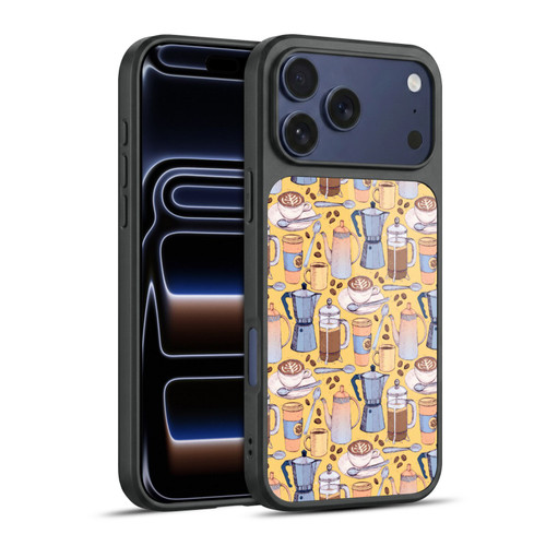 Micklyn Le Feuvre Patterns 2 Coffee Love On Yellow Gel Armour Case For Apple iPhone 17 Pro Max