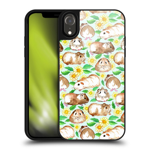 Micklyn Le Feuvre Patterns 2 Guinea Pigs And Daisies In Watercolour On Mint Gel Armour Case For Apple iPhone XR
