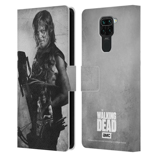 AMC The Walking Dead Double Exposure Daryl Leather Book Wallet Case Cover For Xiaomi Redmi Note 9 / Redmi 10X 4G